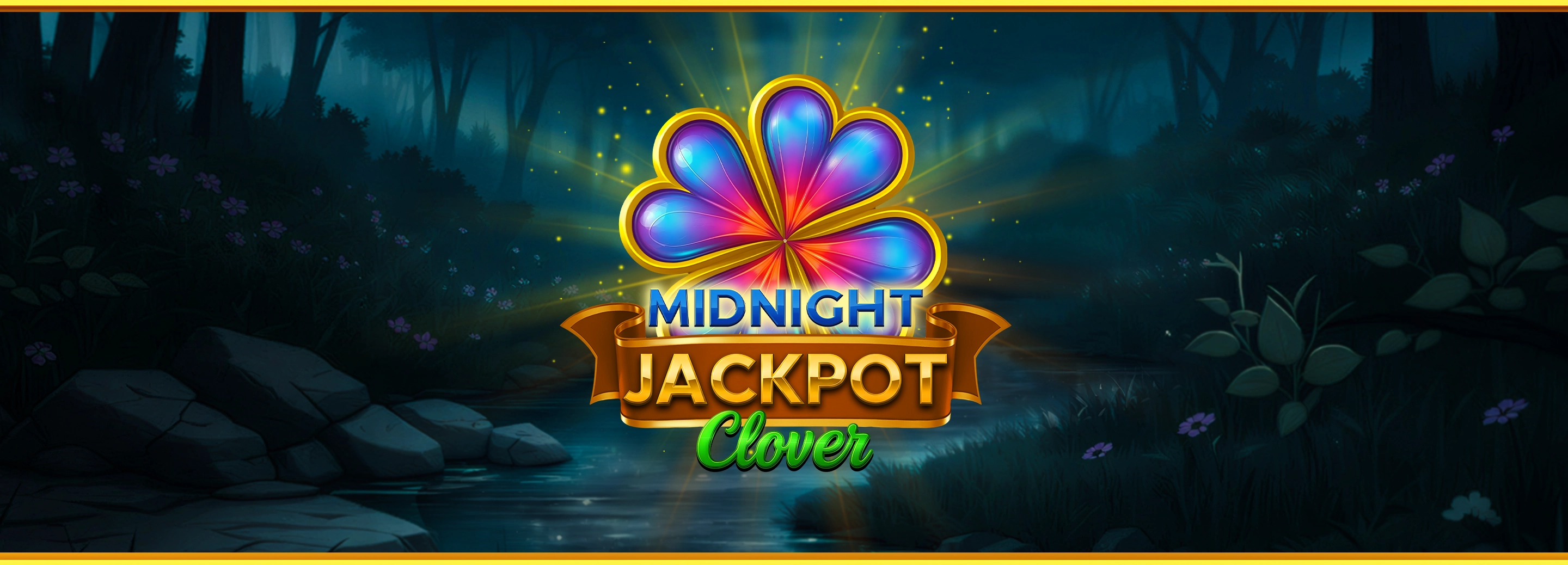 Midnight Clover casino slot game cover with four-tier jackpot system