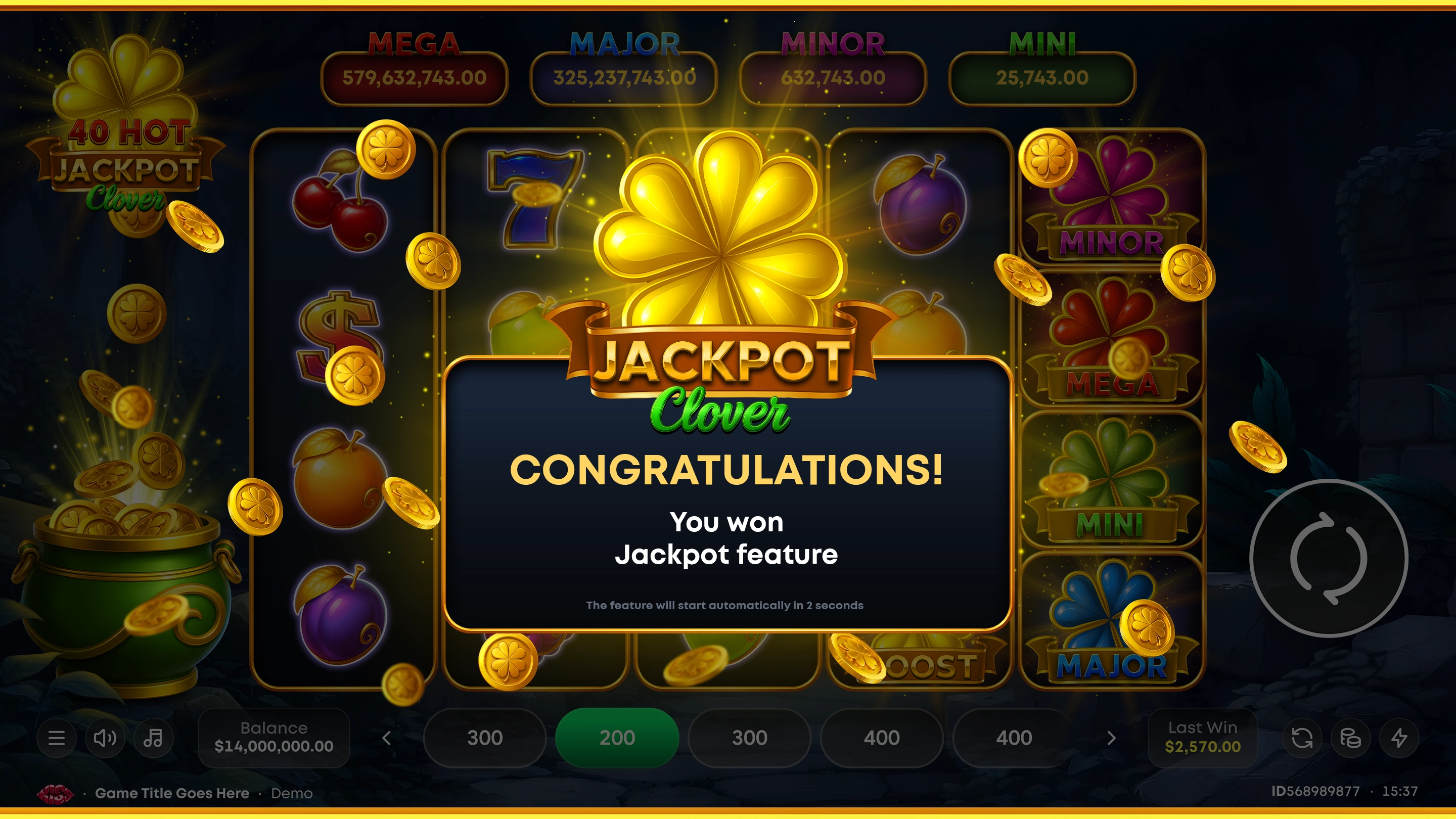 40 Hot Jackpot Clover - Jeu de Machine à Sous