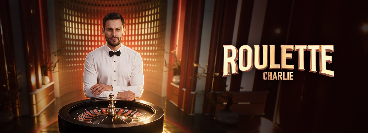 ROULETTE CHARLIE featuring virtual dealer with RTP and max multiplier statistics displayed in virtual casino games for live roulette South Africa.