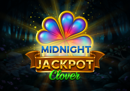 Midnight Clover casino slot game cover with four-tier jackpot system