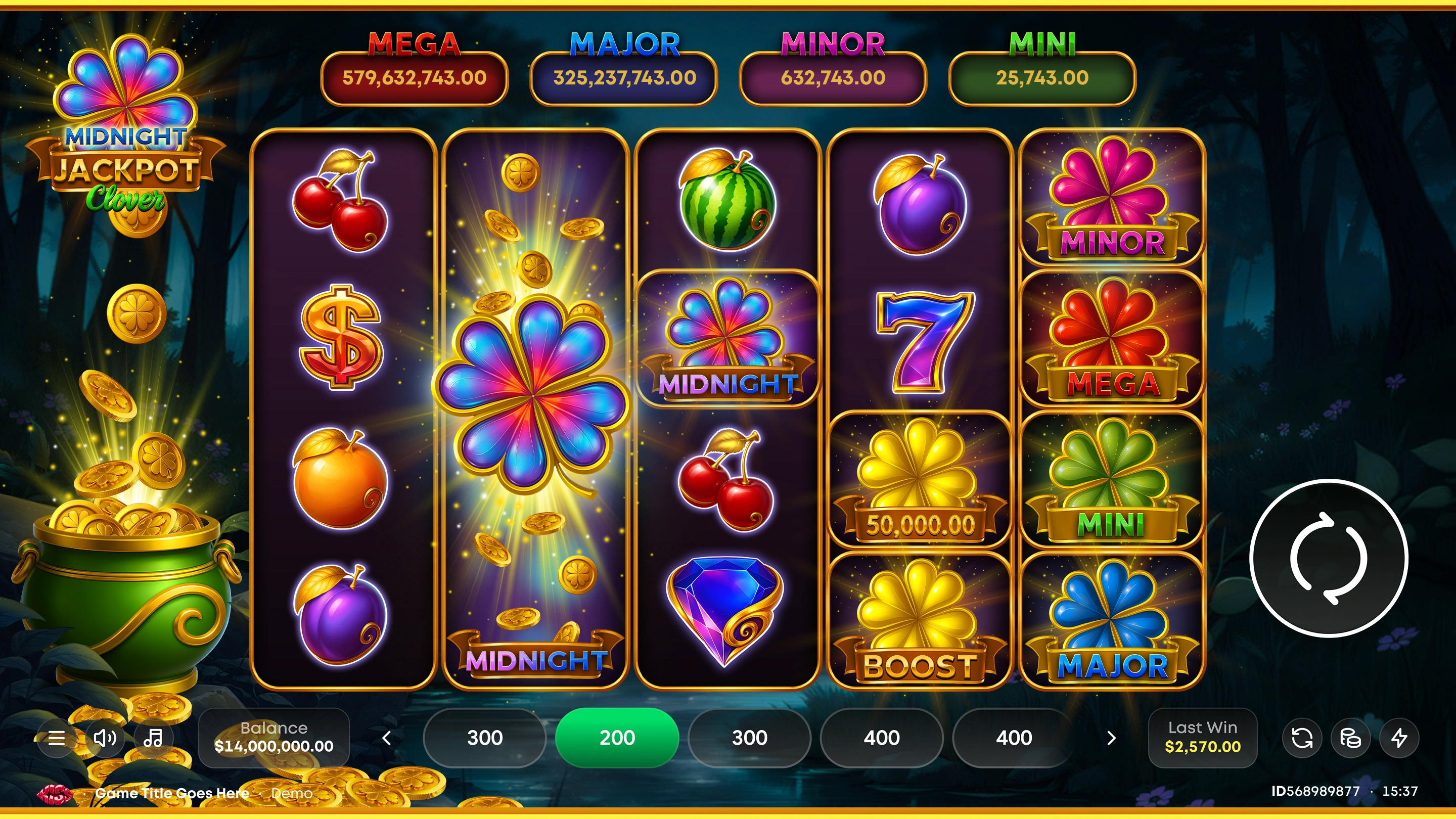 Midnight Jackpot Clover - Jeu de Machine à Sous